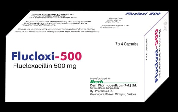 Capsule Flucloxi 500mg (28pcs) (Flucloxacilin Desh Phrm)